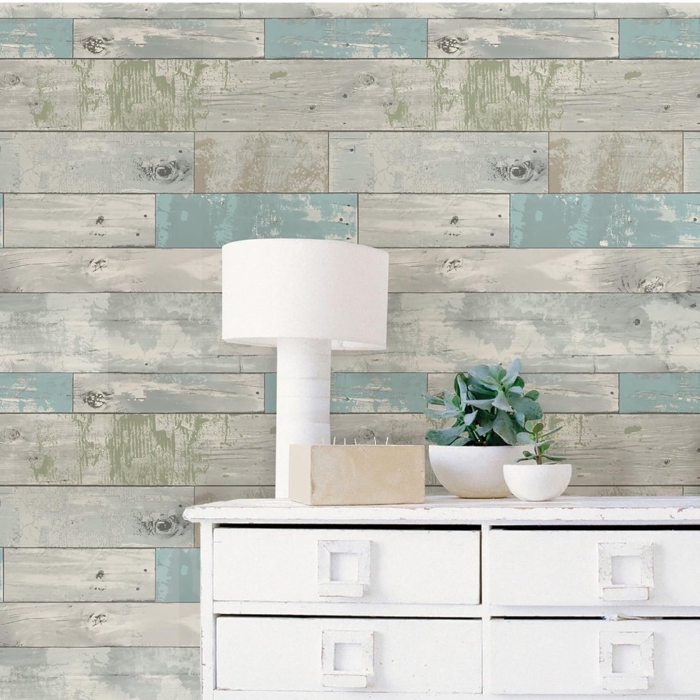 NuWallpaper Multi-Color Beachwood Peel and Stick Wallpaper NEW 2 packages